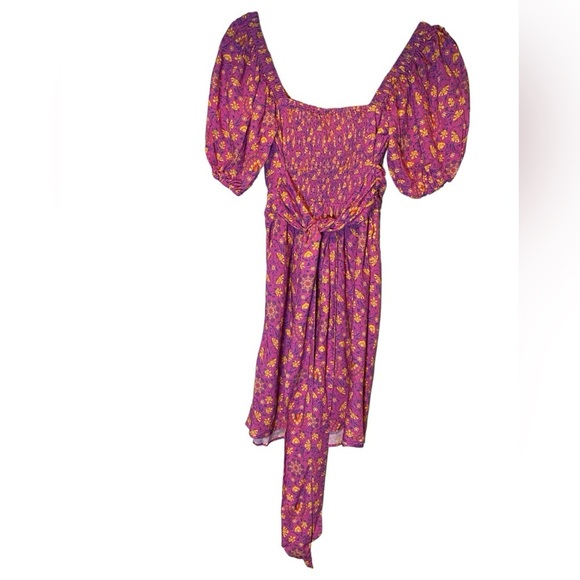 Spell NWT Madame Peacock Sweetheart Mini Dress Size XS Boysenberry - Picture 2 of 5